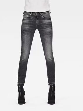 G-Star Raw Mid Skinny Ripped Edge Ankle Jeans Grey 29 8